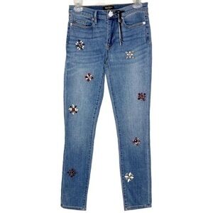Juicy Couture Black Label Embellished Floral Gems Skinny Jeans NWT